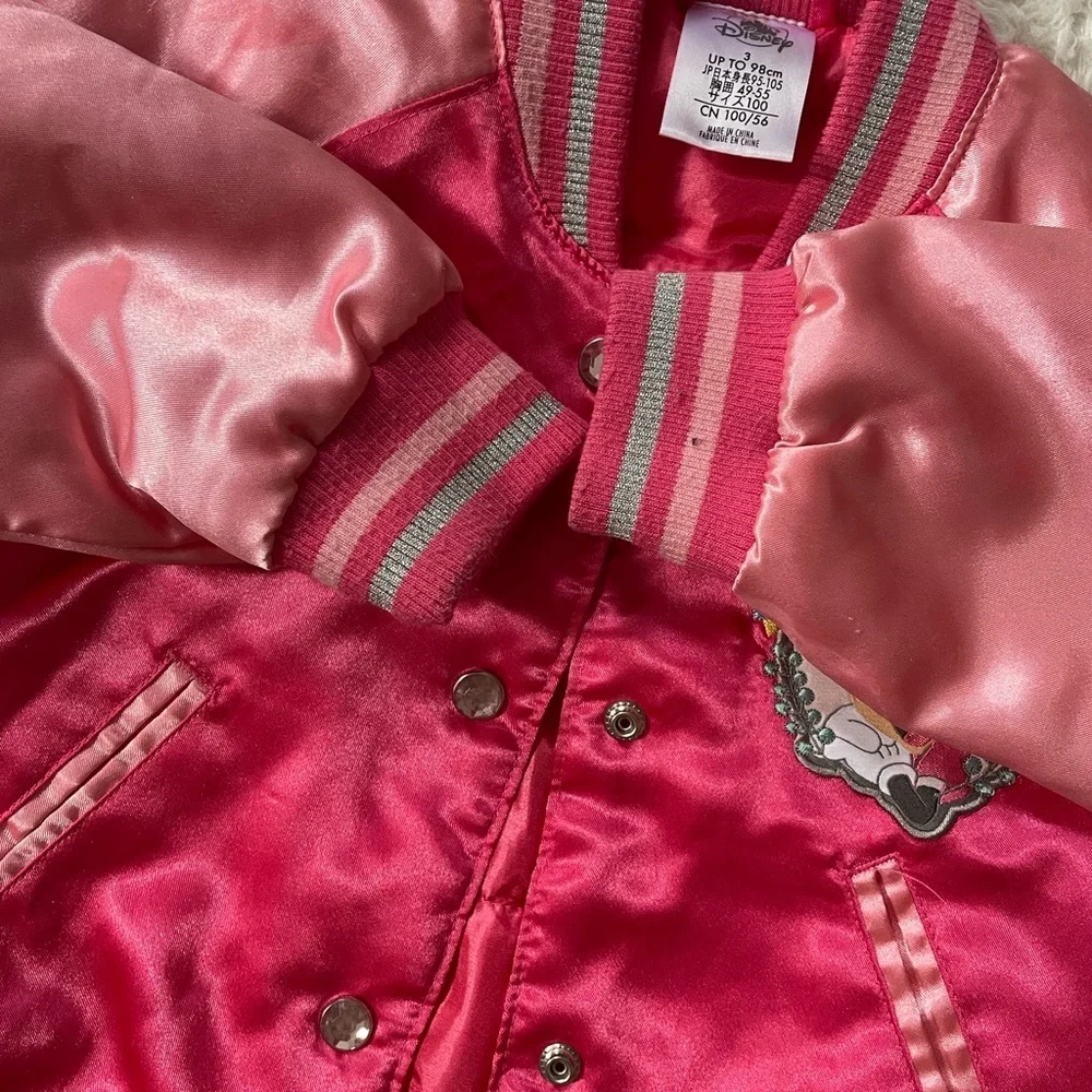 Disney Pink Satin Jacket with Cartoon Detail